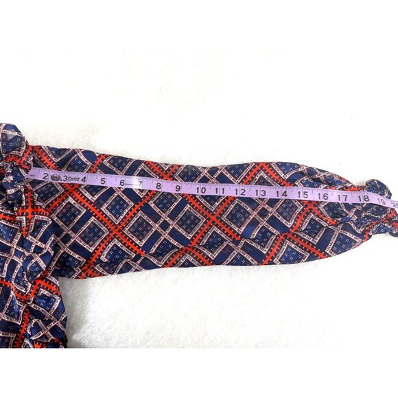 Scotch & Soda Amsterdams Blauw Boho Maxi Dress S Geo Print Fall Chic - Picture 16 of 16